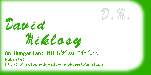 david miklosy business card